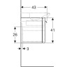 Шкафчик для раковины с раковиной GEBERIT MYDAY Y824081000+125480600 680 мм какао с молоком